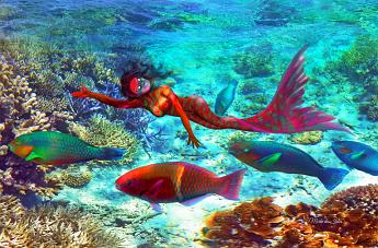 Candice Mermaid Mermaids can instantly match the colors of whatever they like just by glancing at it.
